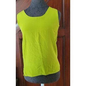 100% SILK Green Justine Todd Womens tshirt Blouse formal Size S